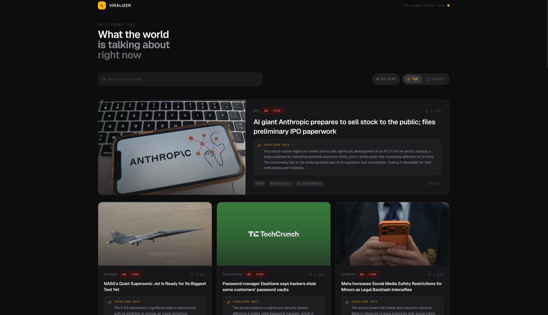 AI Tech News Feed screenshot